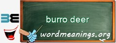 WordMeaning blackboard for burro deer